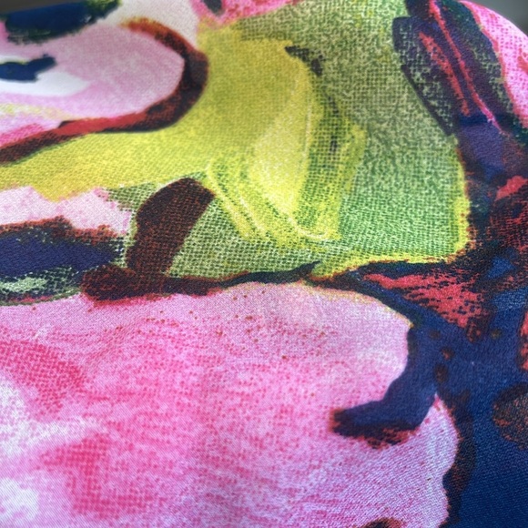 Abercrombie & Fitch Top Sweetheart Neckline Long Sleeves Pink Floral Small Crop - Picture 16 of 17